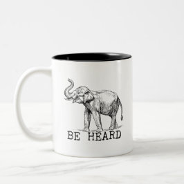 Taza Bicolor Be Heard Cute Elephant