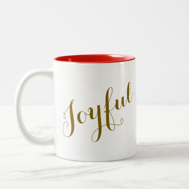 Taza Bicolor Be Joyful Elegant Design Coffee Mug (Izquierda)