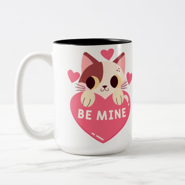 Taza Bicolor Be Mine Cute Kitty (Izquierda)