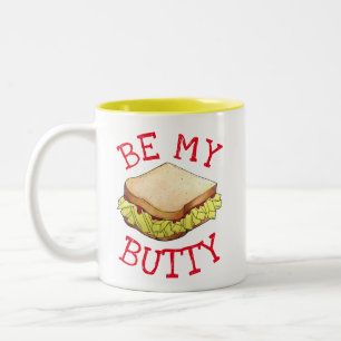Taza Bicolor BE MY BUTTY English Chip Shop Sandwich UK Foodie