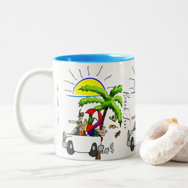 Taza Bicolor Beach Fun Mug (Con donut)