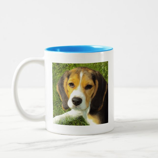 Taza Bicolor Beagle Dog Puppy Mug Coffee Mug Cup (Izquierda)