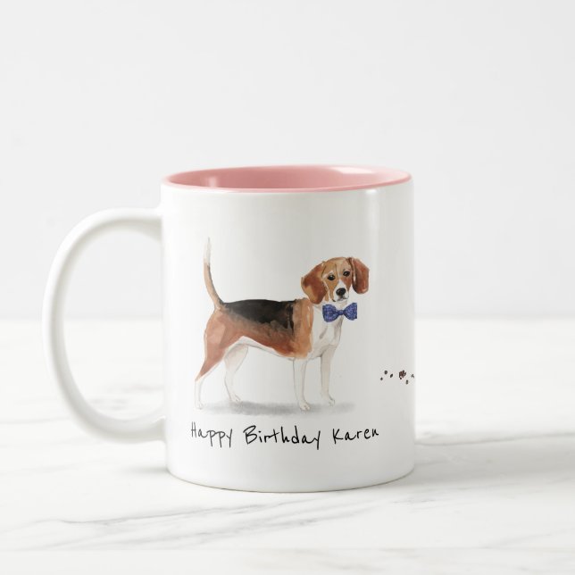 Taza Bicolor Beagle Personalized Mug (Izquierda)