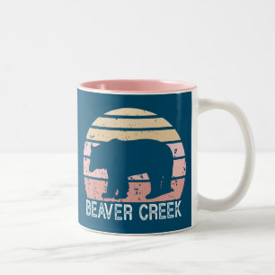Taza Bicolor Beaver Creek Colorado Retro Bear