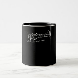 Taza Bicolor Beaver On Floats Sea Plane Piot Divertido
