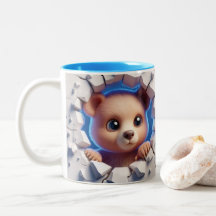 Bebé 3D Cute Oso Café Cacao caliente Animales Mug