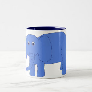 Taza Bicolor Bebé azul Mugre elefante
