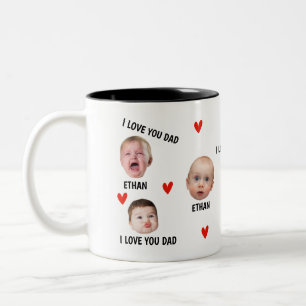 Taza Bicolor Bebé Face Mug, Cara Personalizada Mug, Tus Perros