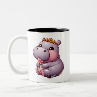Taza Bicolor Bebé lindo Hippo Mug