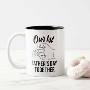 Taza Bicolor Bebé para papá nuestro primer Día del Padre jun