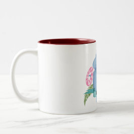 Taza Bicolor Bebé pequeño Hippo con nombre personalizado Flamin