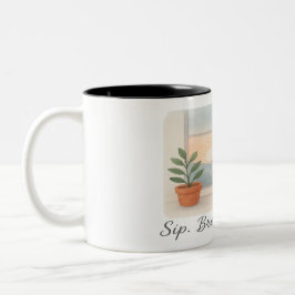 Taza Bicolor "Bebe. Respira. Comienza."