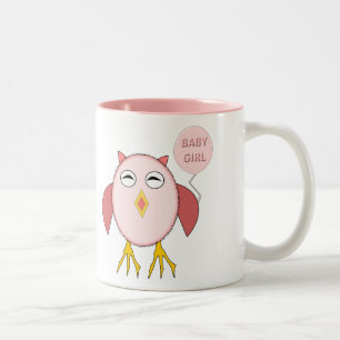 Taza Bicolor Bebé Rosa Cute Lechuza Mug