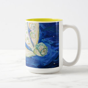 Taza Bicolor Bebé y Guardian Angel Art Painting Mug