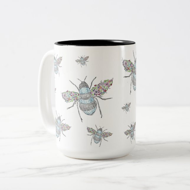 Taza Bicolor "Bebedores de café más vivos" (Anverso izquierdo)