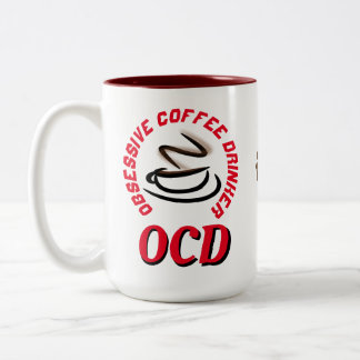 Taza Bicolor Beber de café obsesivo/OCD