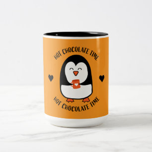 Taza Bicolor Beber pingüino de chocolate caliente