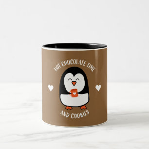 Taza Bicolor Beber pingüino de chocolate caliente