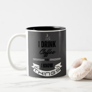 Taza Bicolor Bebí café y sé cosas