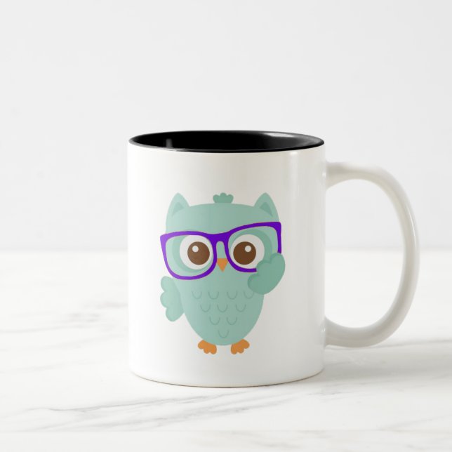 Taza Bicolor Bebida del búho él todo (Derecha)