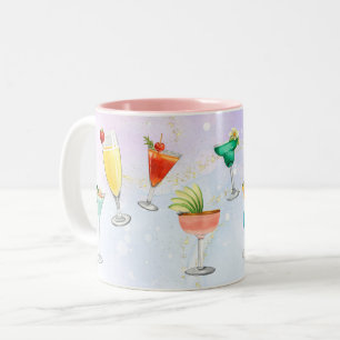Taza Bicolor Bebidas divertidas fiestas de cócteles con arco ir
