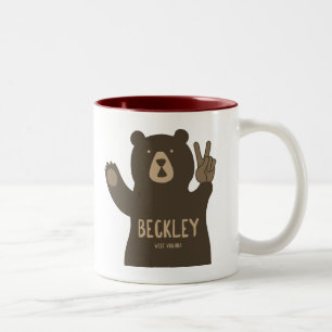 Taza Bicolor Beckley West Virginia Peace Bear