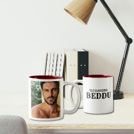 Taza Bicolor Beddu Bello Foto de un tipo siciliano/italiano