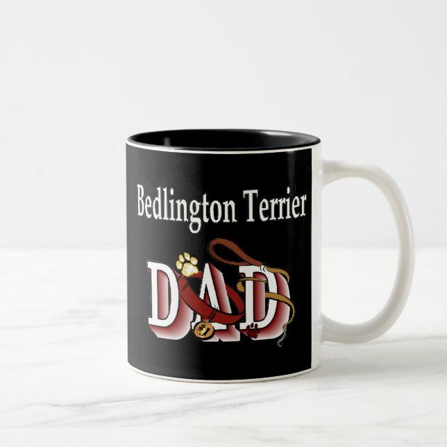 Taza Bicolor Bedlington Terrier Dad Mug (Derecha)
