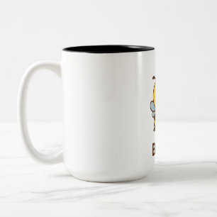 Taza Bicolor Bee Happy Pegatina - Abejas adorables compartiendo