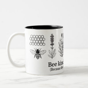 Taza Bicolor Bee Kind o Buzz Off Mug   Funny Bee Coffee Cup