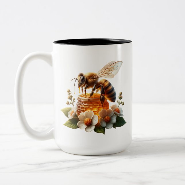 Taza Bicolor Bee My Honey | Dulce Regalo Romántico (Izquierda)