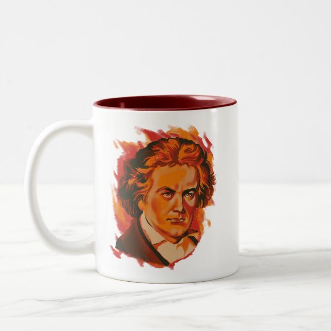 Taza Bicolor Beethoven Fire Palette Portrait Quote (Izquierda)