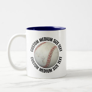 Taza Bicolor Béisbol & Texto Mediano AZUL MARINO 11oz Personali