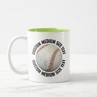 Taza Bicolor Béisbol & Texto Mediano LIMA VERDE 325ml Personali