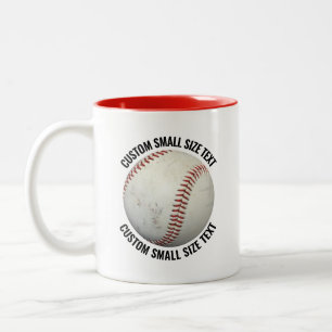 Taza Bicolor Béisbol & Texto Pequeño ROJO 11oz Personalizado