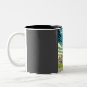 Taza Bicolor Belfast, Northern Ireland Retro Minimal Travel Pos