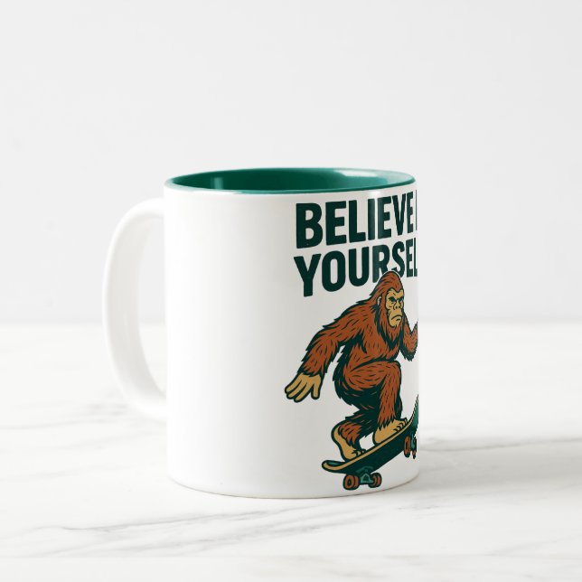 Taza Bicolor  Believe In Yourself Motivation Art (Anverso izquierdo)