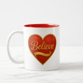 Taza Bicolor Believe Red Heart