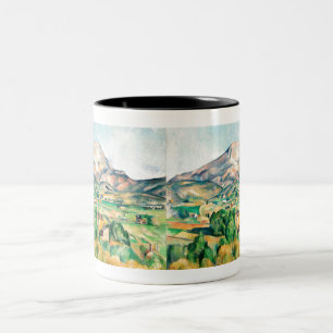 Taza Bicolor Bella Artes Mont Sainte-Victoire por Paul Cézanne