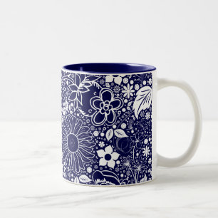 Taza Bicolor Belleza botánica azul