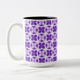 Taza Bicolor Belleza floral geométrica