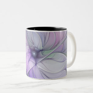 Taza Bicolor Belleza Impresionante Arte Fractal Abstracto Moder