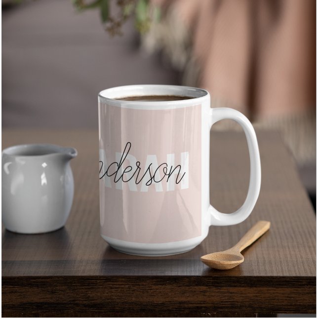 Taza Bicolor Belleza rosa pastel moderna Personalizada (Subido por el creador)