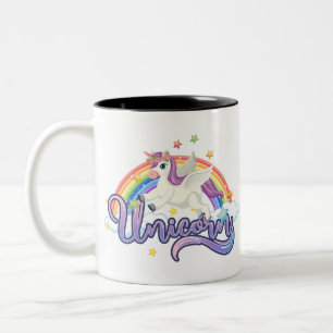 Taza Bicolor Bello Unicornio de Arcoíris