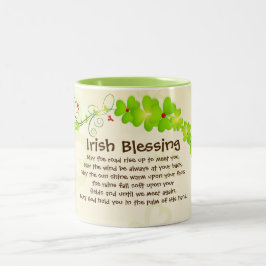 Taza Bicolor Bendición irlandesa, que el camino se levante para