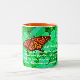 Taza Bicolor Bendición mariposa irlandesa
