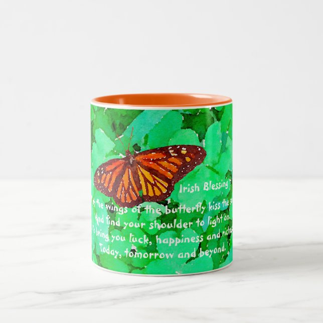 Taza Bicolor Bendición mariposa irlandesa (Centro)