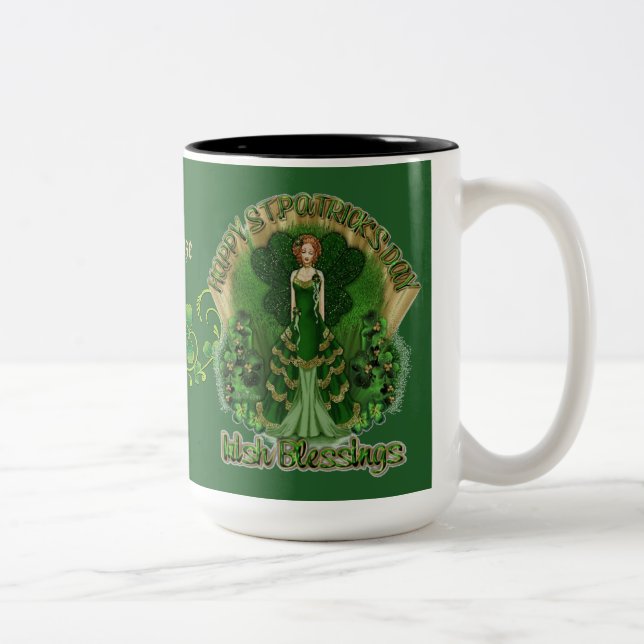 Taza Bicolor Bendiciones irlandesas personalizadas St Patrick's (Derecha)