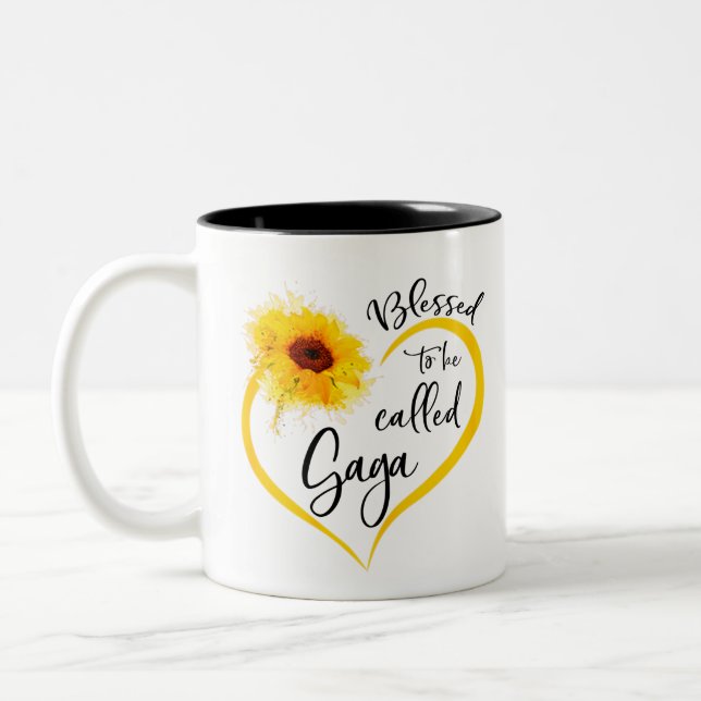 Taza Bicolor Bendito ser llamado regalos de girasol gaga (Izquierda)