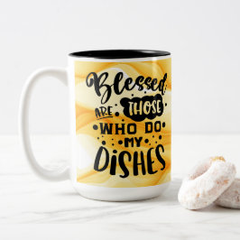 Taza Bicolor Benditos los que lavan mis platos